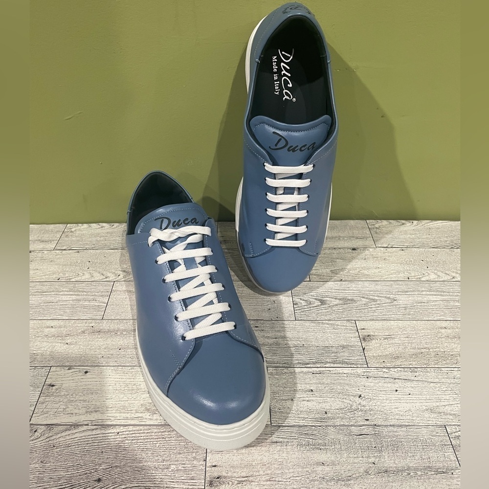 Duca Men's Blue Sneakers Casual leather calf
